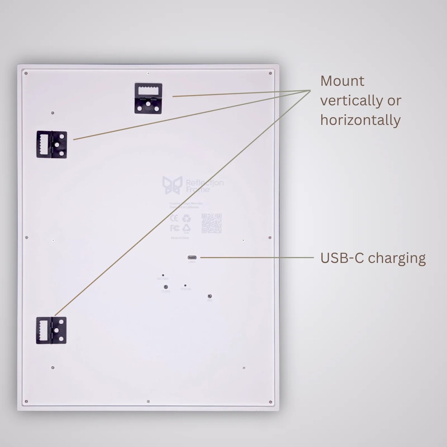 Reflection Frame 13.3 Inch ePaper Display Cordless e-ink Digital Photo Frame, Tap-to-Print Technology, Wall Art Frame for Any Place and Everyone