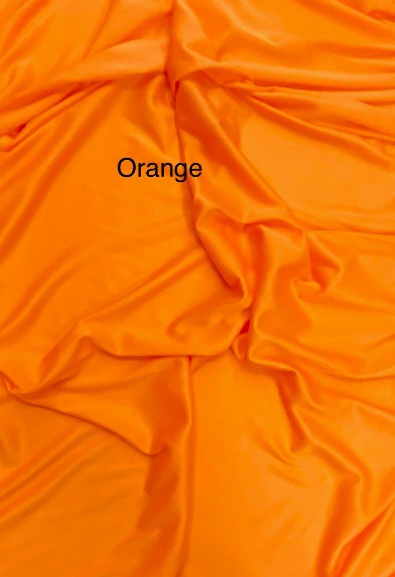 1 Yard Orange Mechanical Stretch Lining Fabric For Costumes, Dresses, Apparel Sewing 60 Inches Wide
