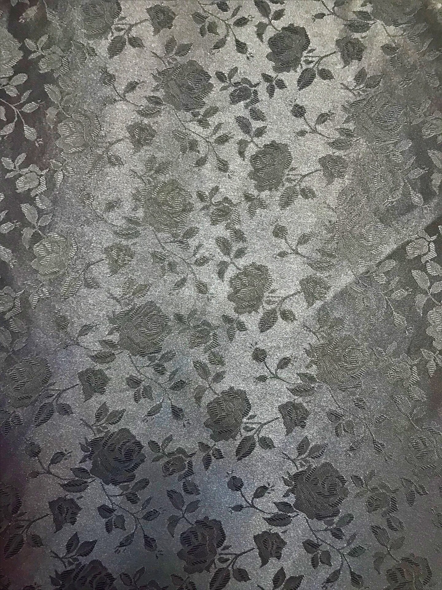 1 Yard Black Reversible Jacquard Satin Fabric for Tablecloth Drapes Apparel Crafting 58/60 Inches Width