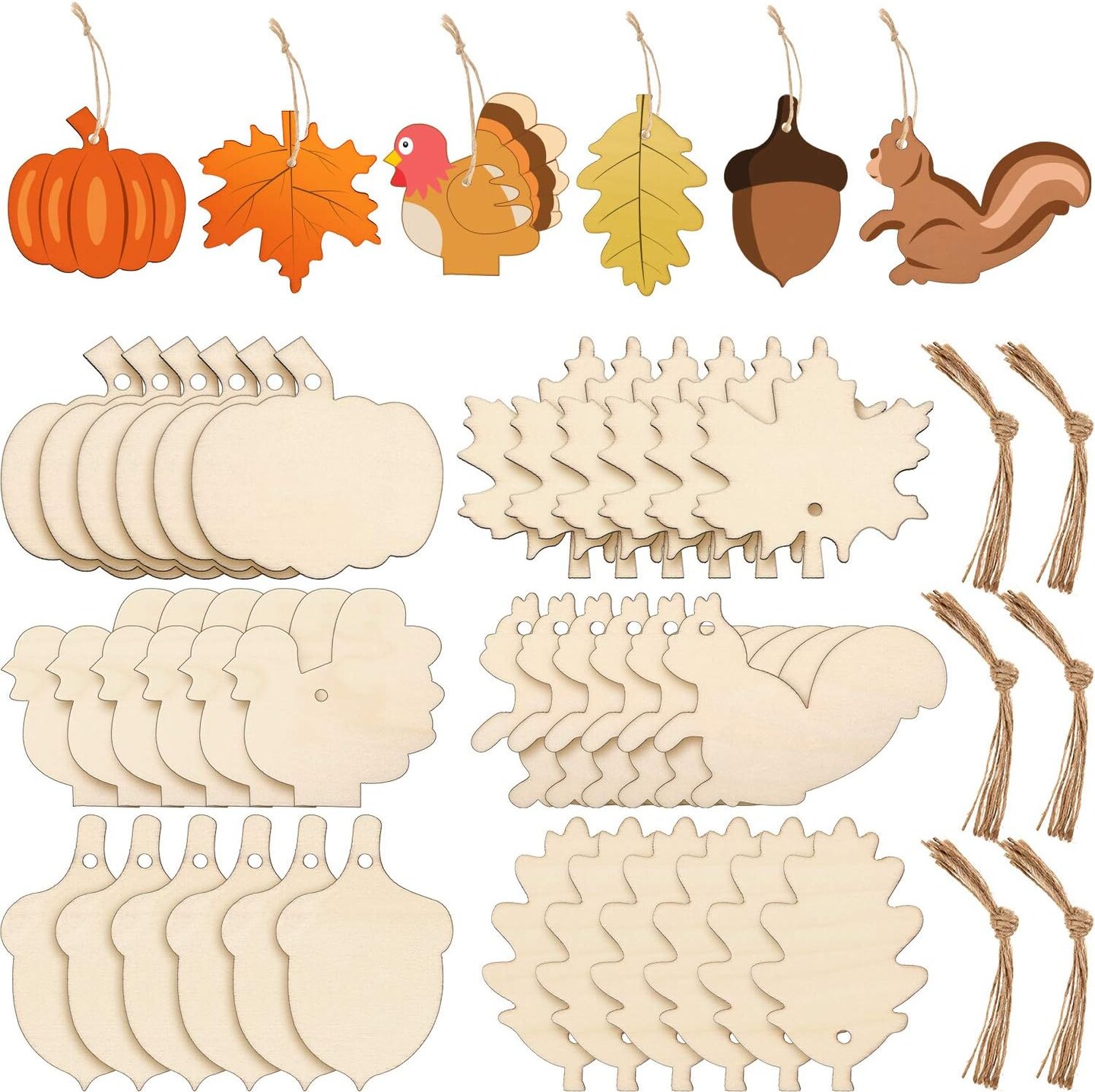 Wooden Christmas Ornaments to Paint for Kids Adults Set of 24
