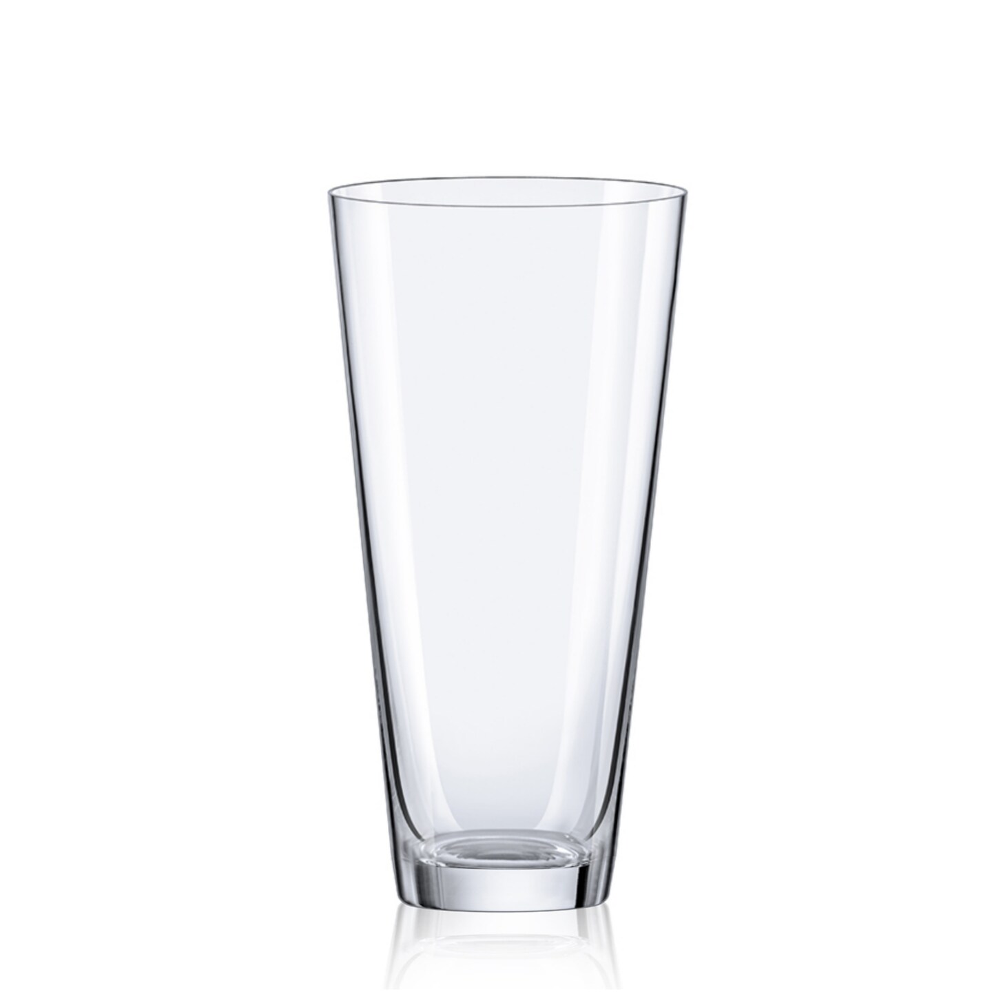 Modern Clear Glass Conical Vase in Tall Dining Table Centerpiece