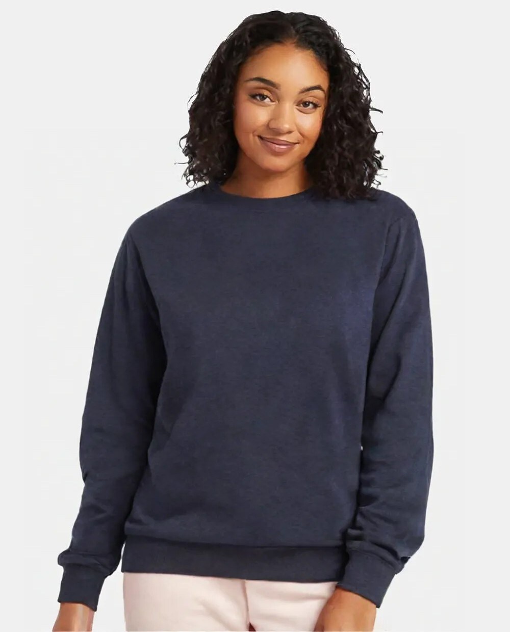 Hanes Unisex Sustainable BCI Cotton Blend Fleece Crewneck Sweatshirt For Daily Use
