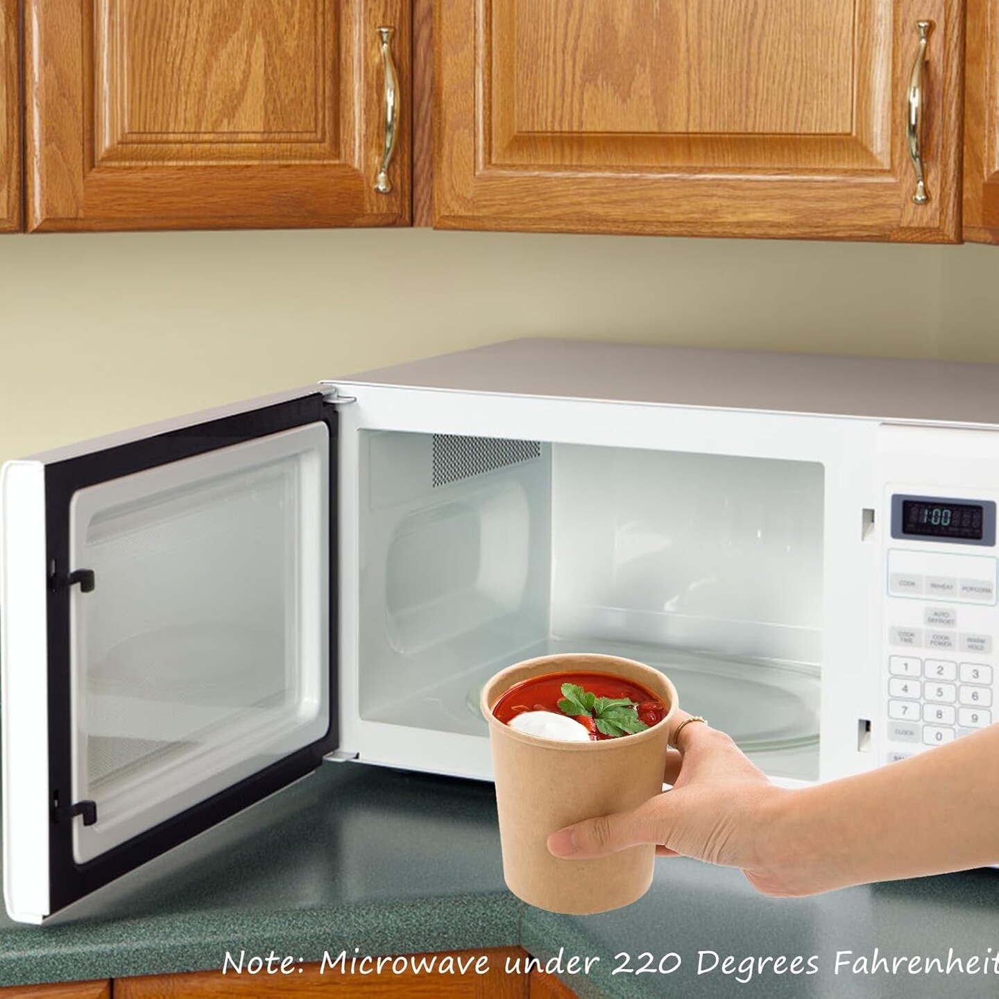 80 Pack Paper Soup Containers with Lids, 16 Oz Disposable Kraft Paper Food Cups, To Go Take Out Cups for Hot Cold Drinks