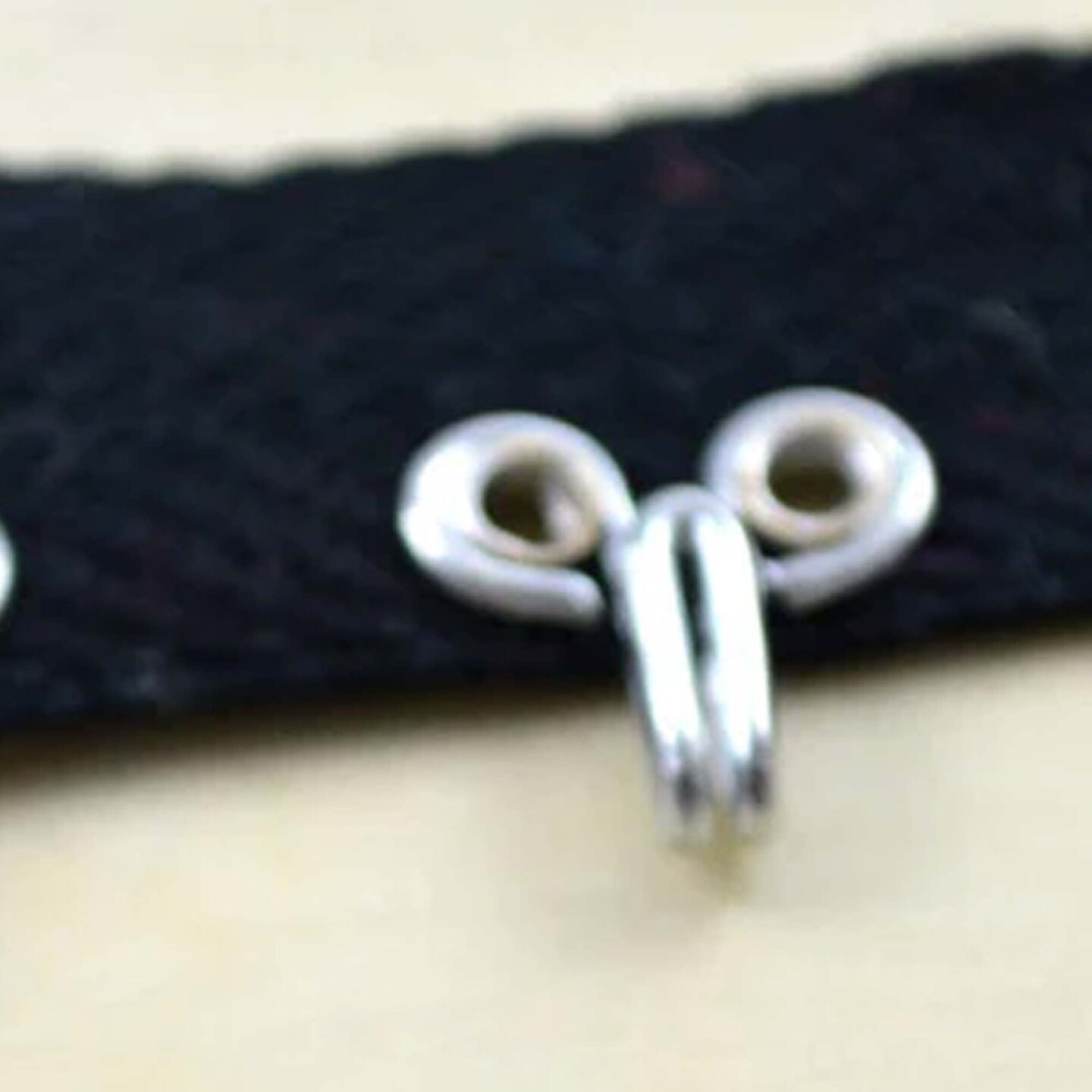 Black and Silver Heavy Duty Hook and Eye Tape 7/8&#x22; Cotton Twill Trim with Metal Closures