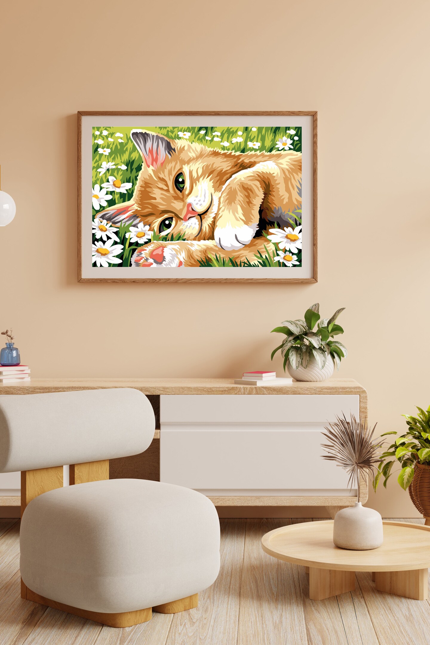 Needlepoint canvas for halfstitch without yarn Laying in the Grass SEU928.372 Seg De Paris Printed Tapestry Canvas