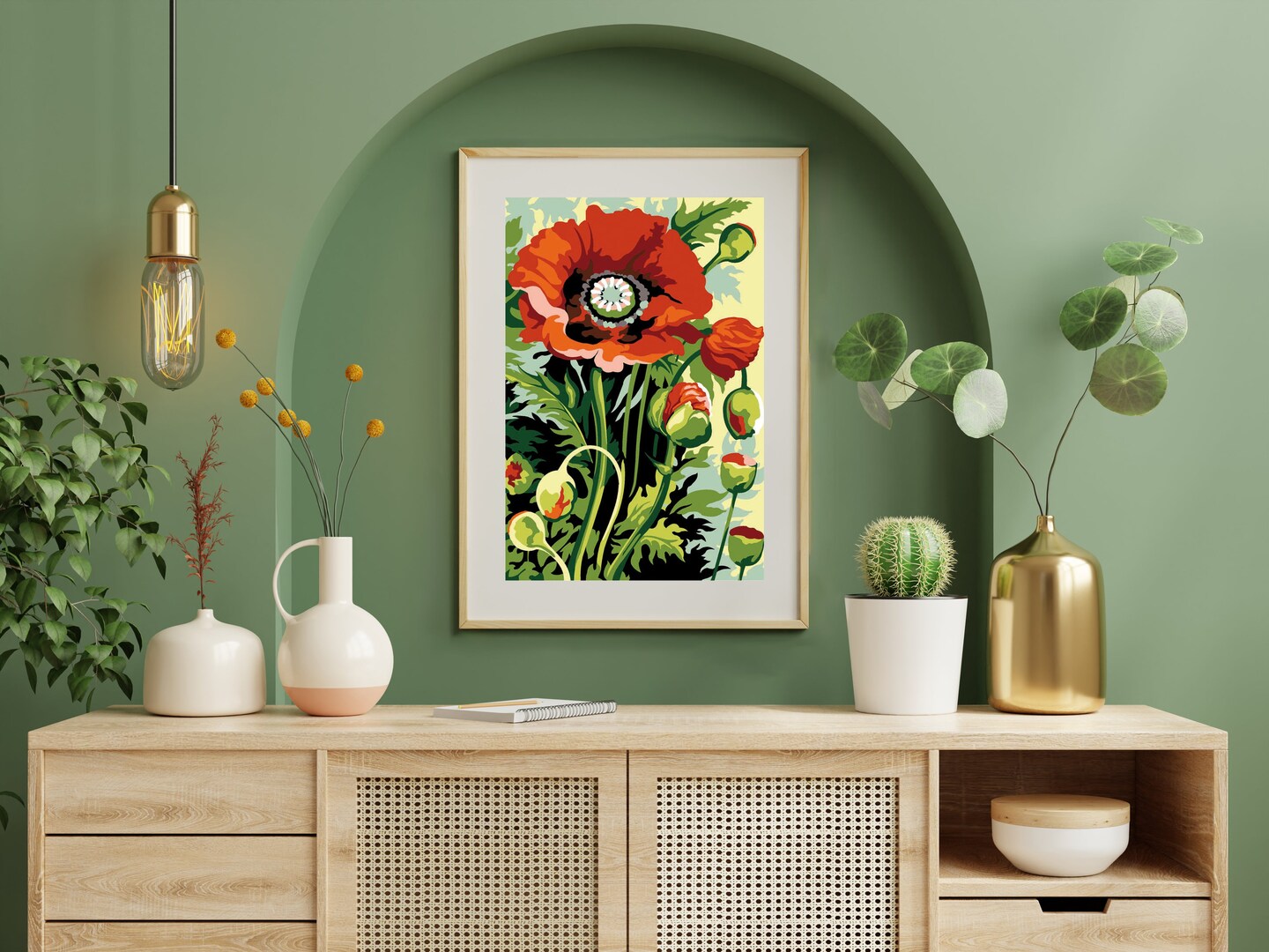 Needlepoint canvas for halfstitch without yarn Poppy SEU928.338 Seg De Paris Printed Tapestry Canvas