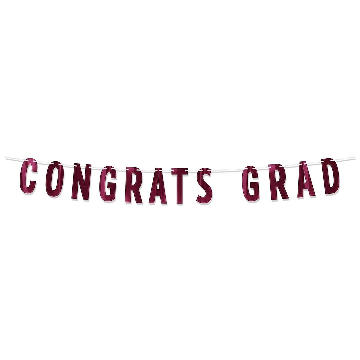 12 Pack Beistle Burgundy Foil Congrats Grad Streamer