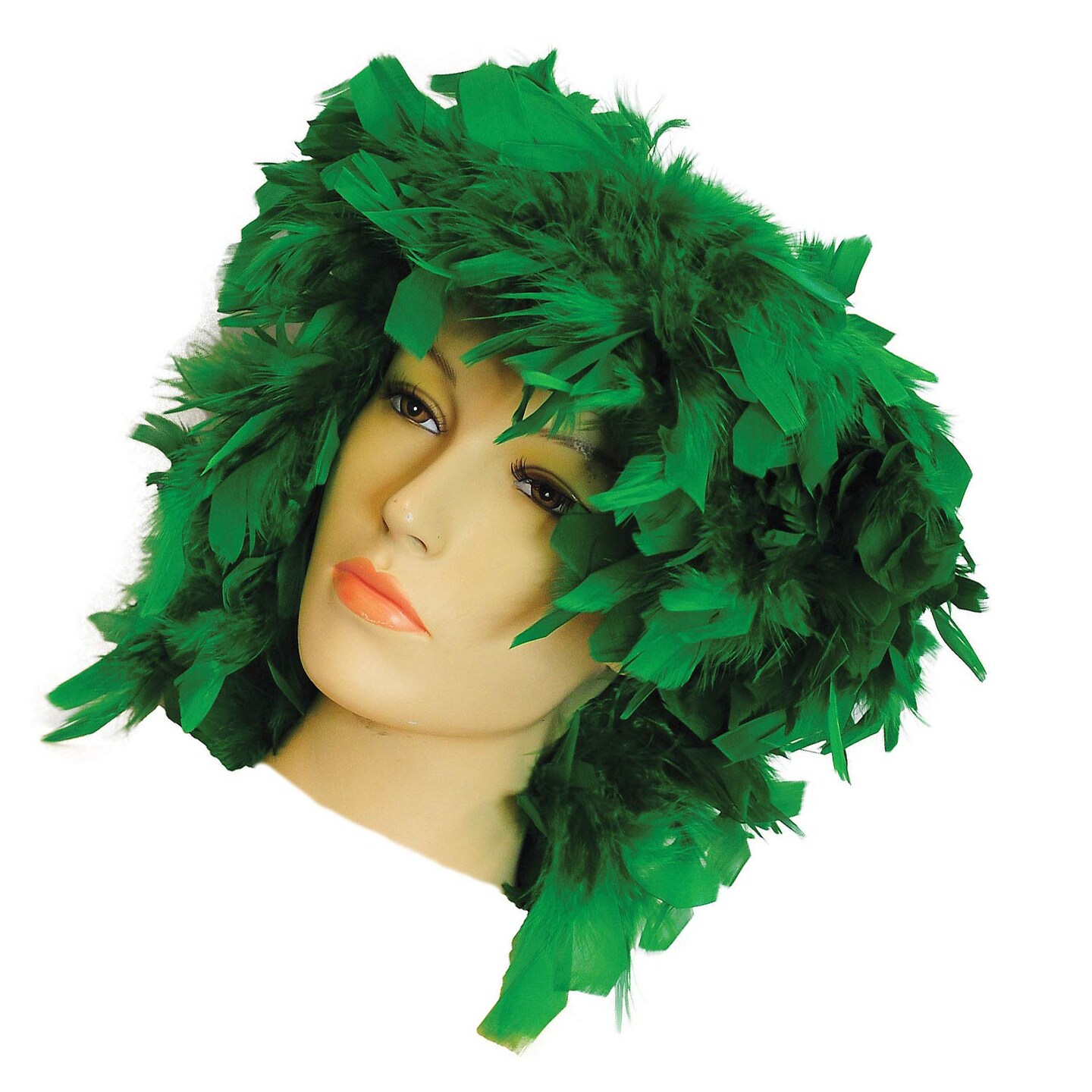 Vibrant Green Feathered Wig