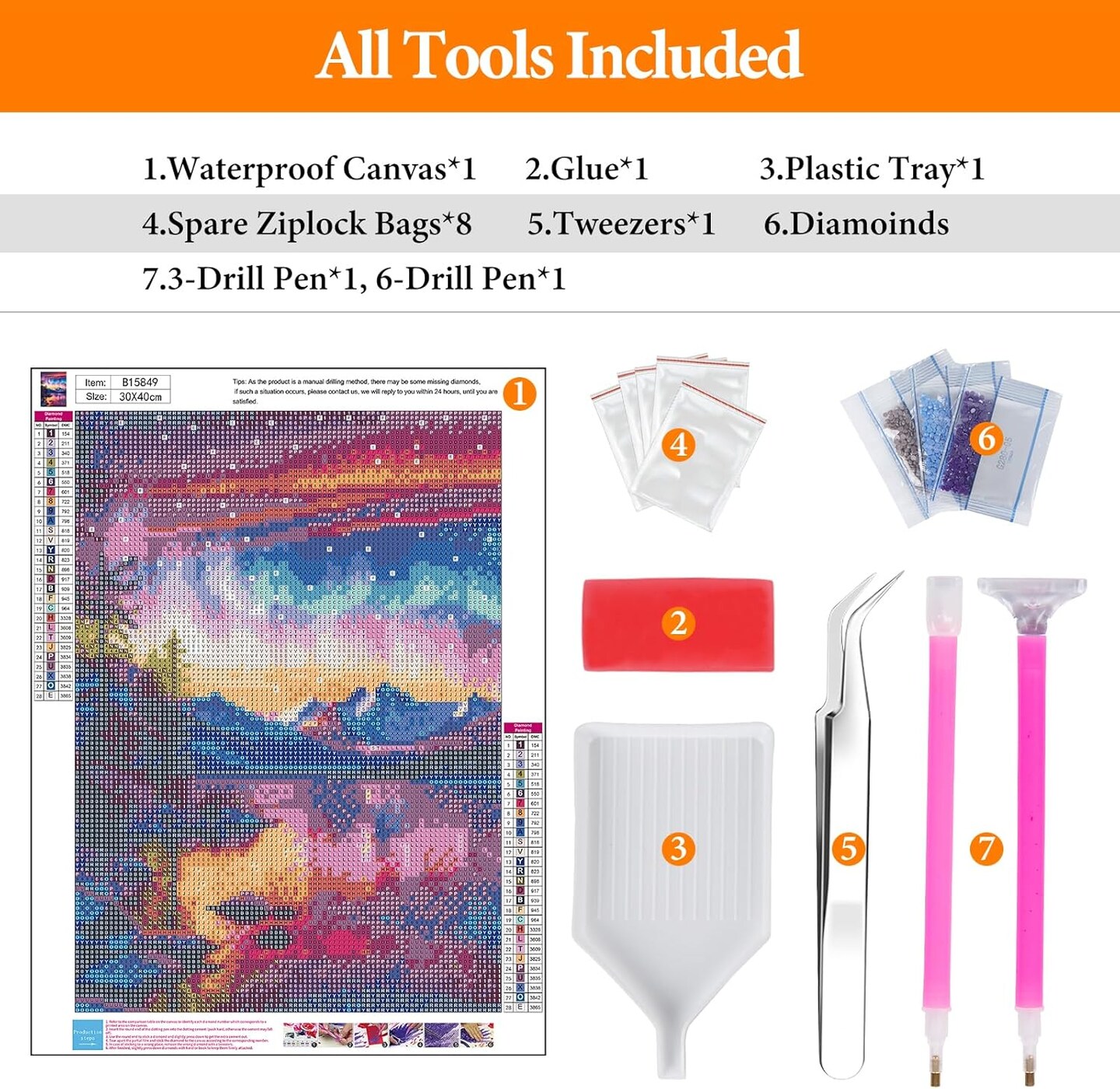 Aurora Diamond Art Kits for Adults, 5D Starry Sky Lake Diamond Painting Kits for Beginners, Fantastic Landscapes DIY Full Drill Dots Gem Art Paint for Home Wall Decor 12 x 16 Inch