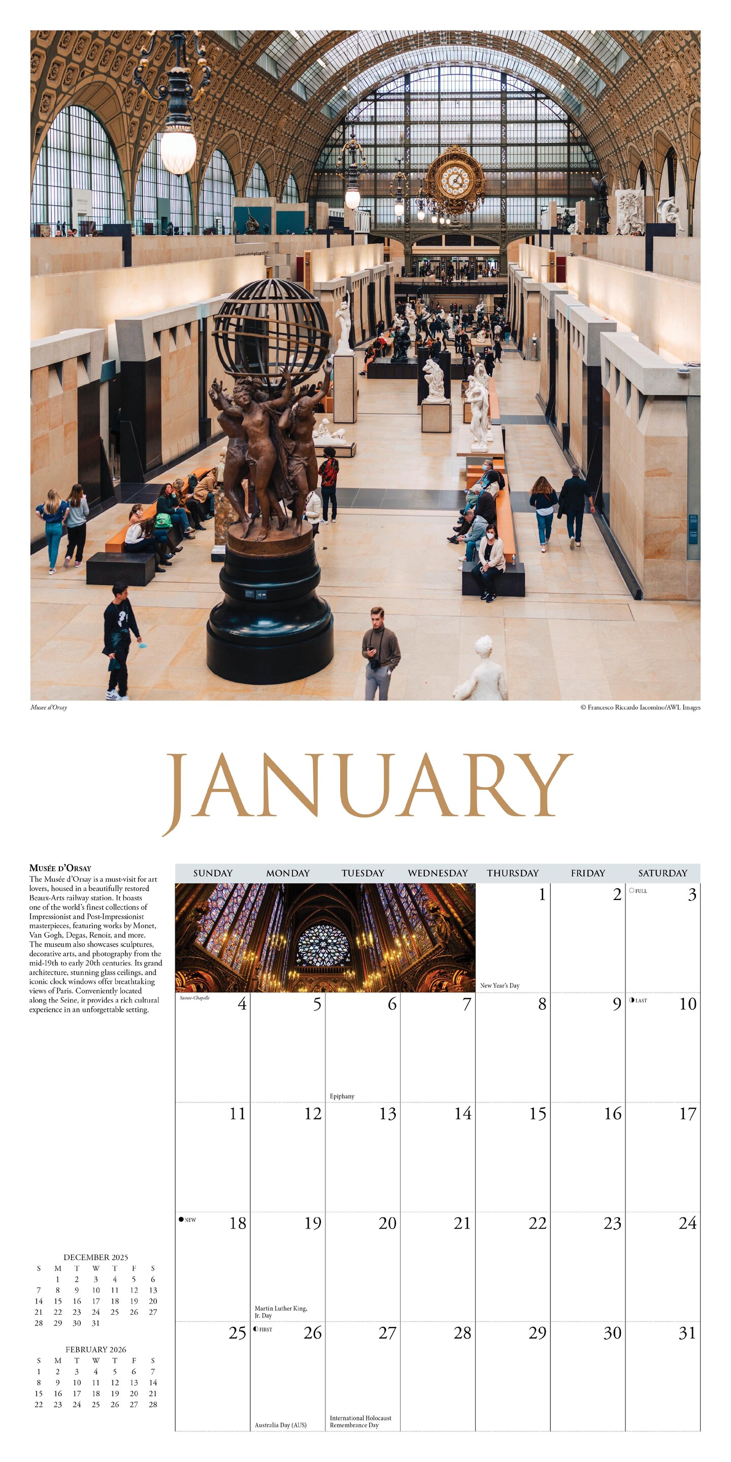 A Walk in Paris 2026 Wall Calendar