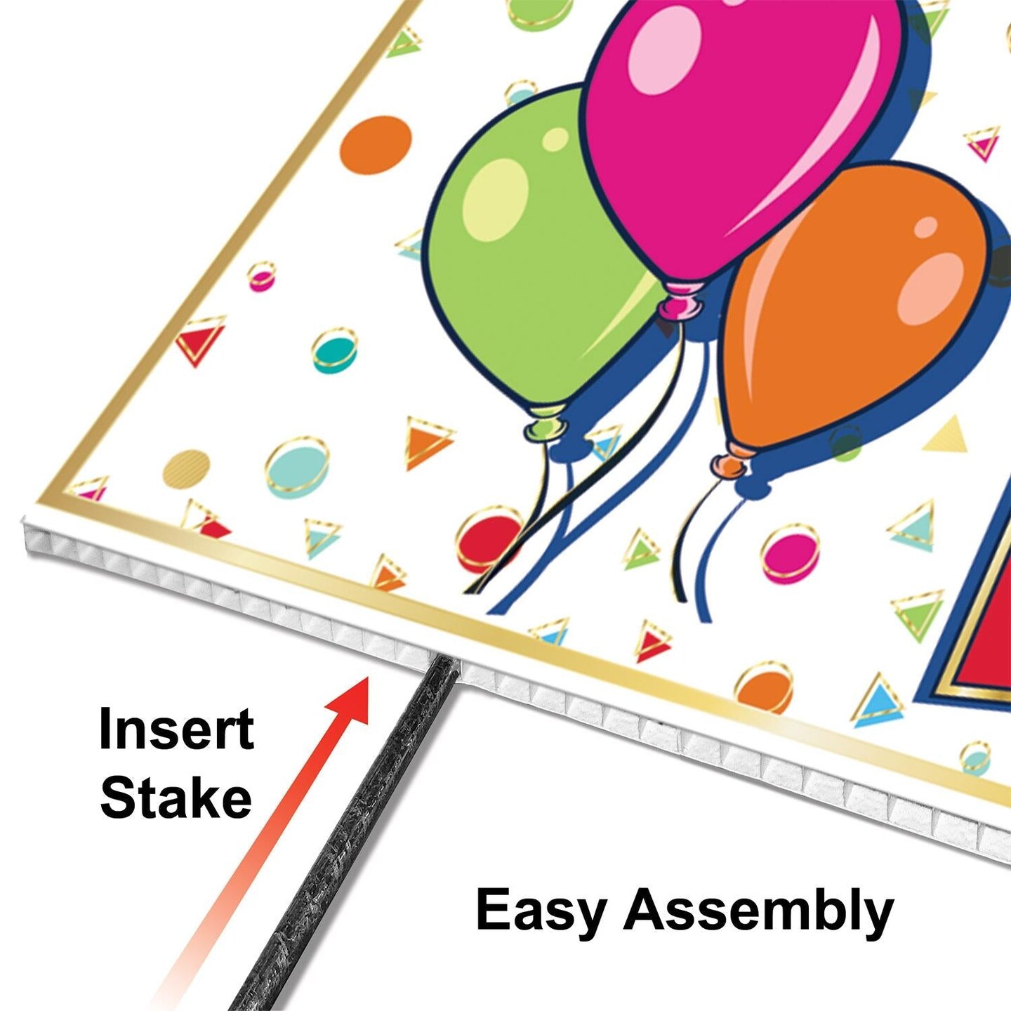 6 Pack Beistle Plastic Jumbo Happy Birthday Party Yard Sign- Multicolor