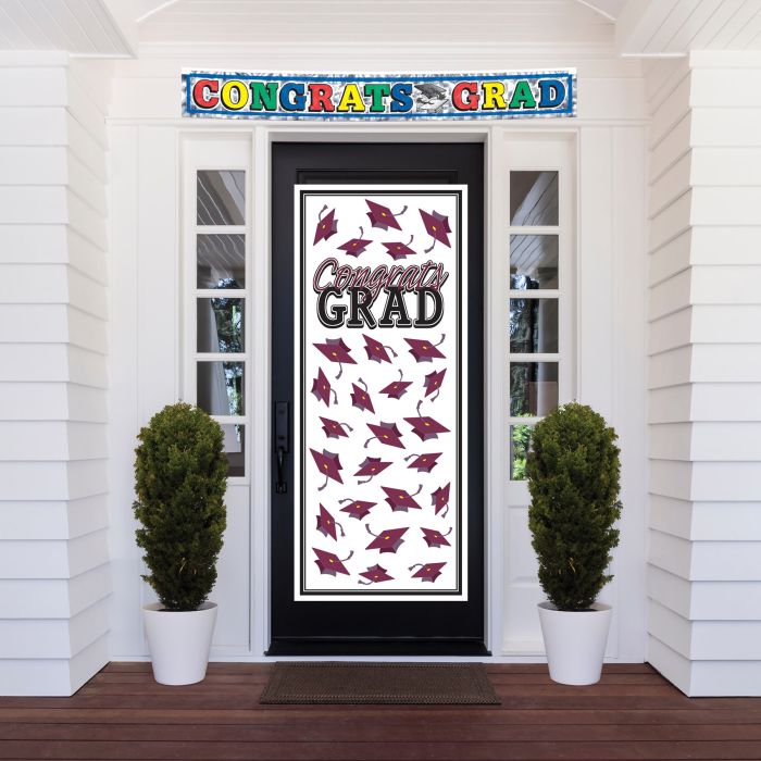 12 Pack Beistle Burgundy Congrats Grad Door Cover