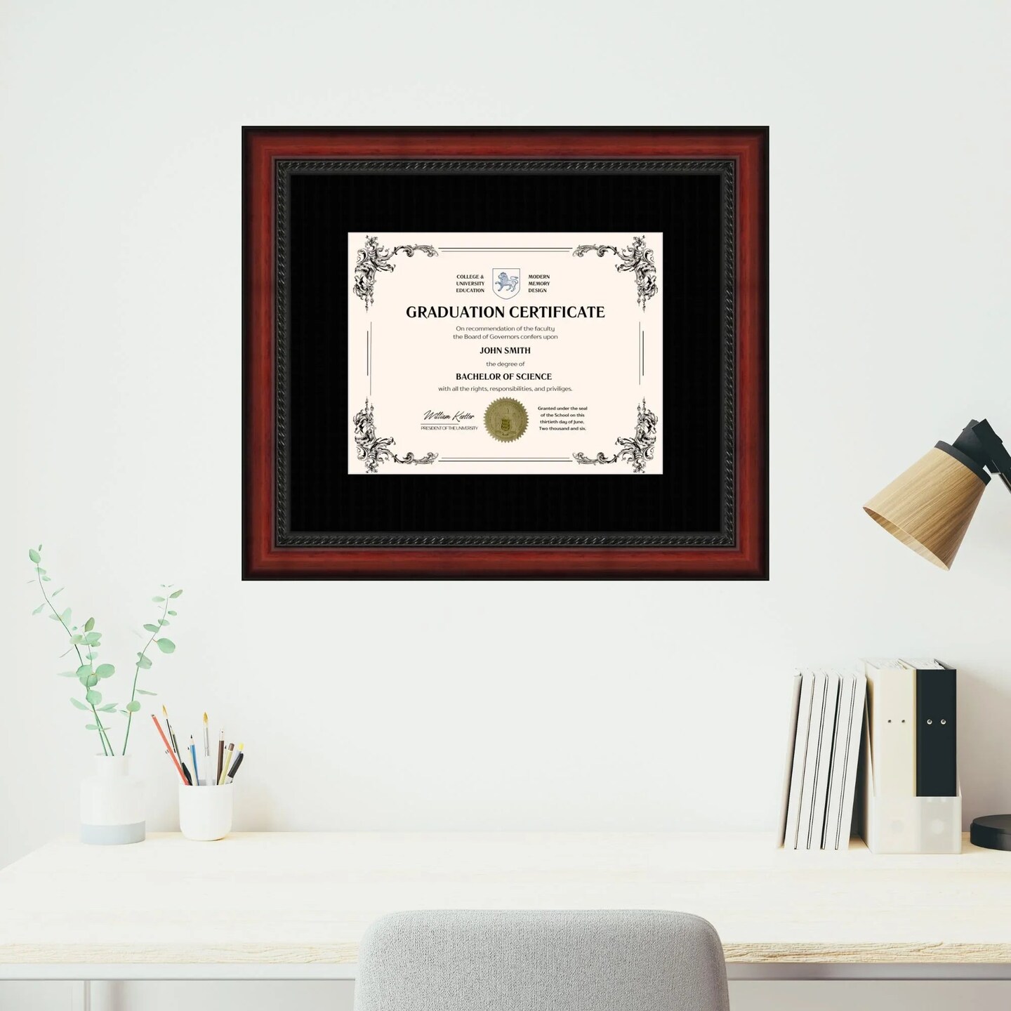 Purdue University 11x14 Diploma Frame for 8.5x11 Certificate Black