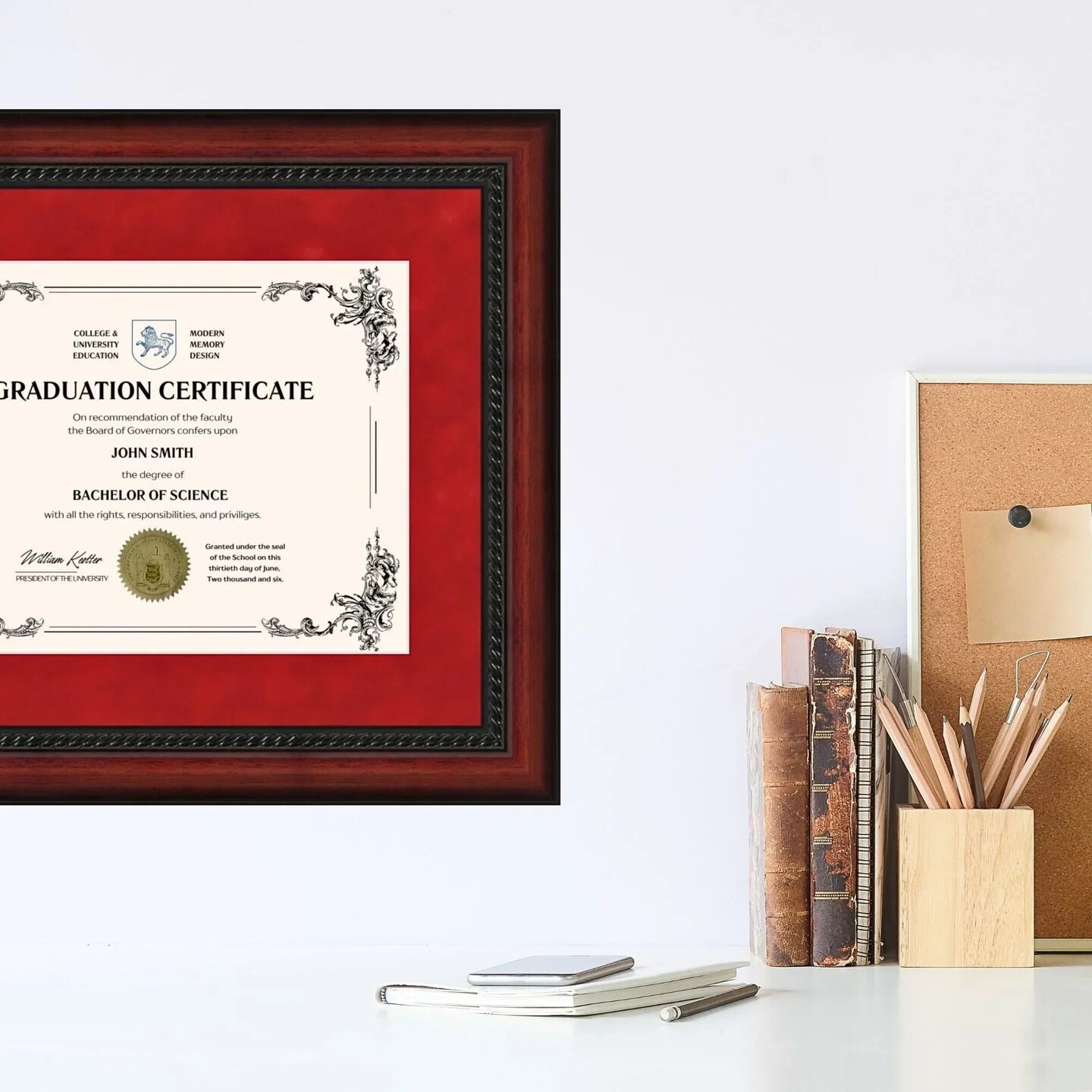 Harvard University 11x14 Diploma Frame for 8.5x11 Certificate Mahogany
