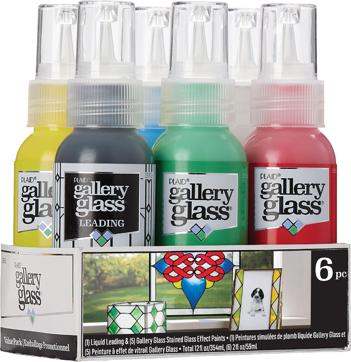 Basic Stained Kit, 6 Piece Glass Paint Set for DIY Arts and Crafts-1 Count (Pack of 1)