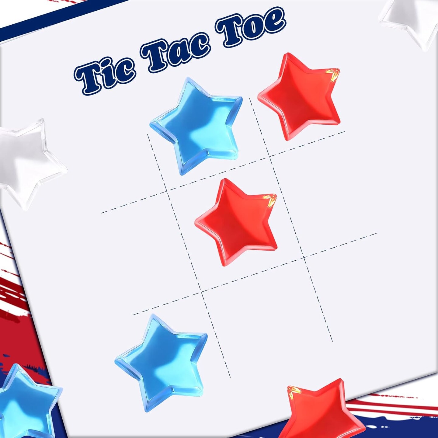 240 Pcs Patriotic Vase Filler Ice Rocks Acrylic 4th of July Star Crystals Gems Memorial Day Independence Day 3D Star Shaped Gems Decorations for Table Scatter, Party Wedding Arts Crafts