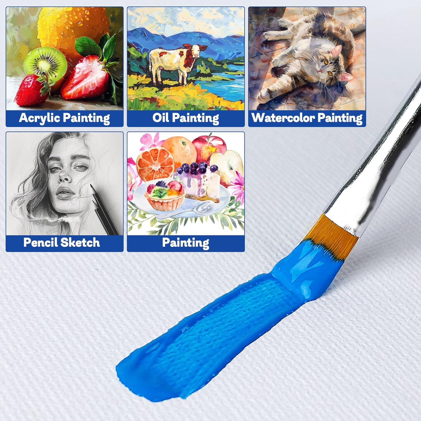 Painting Set Art Supplies, 32 Packs Professional Stretched Canvas for Painting(white)