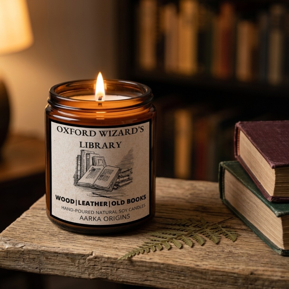 Oxford Wizard's Library Bookish Soy Candle – Wood, Leather, Old