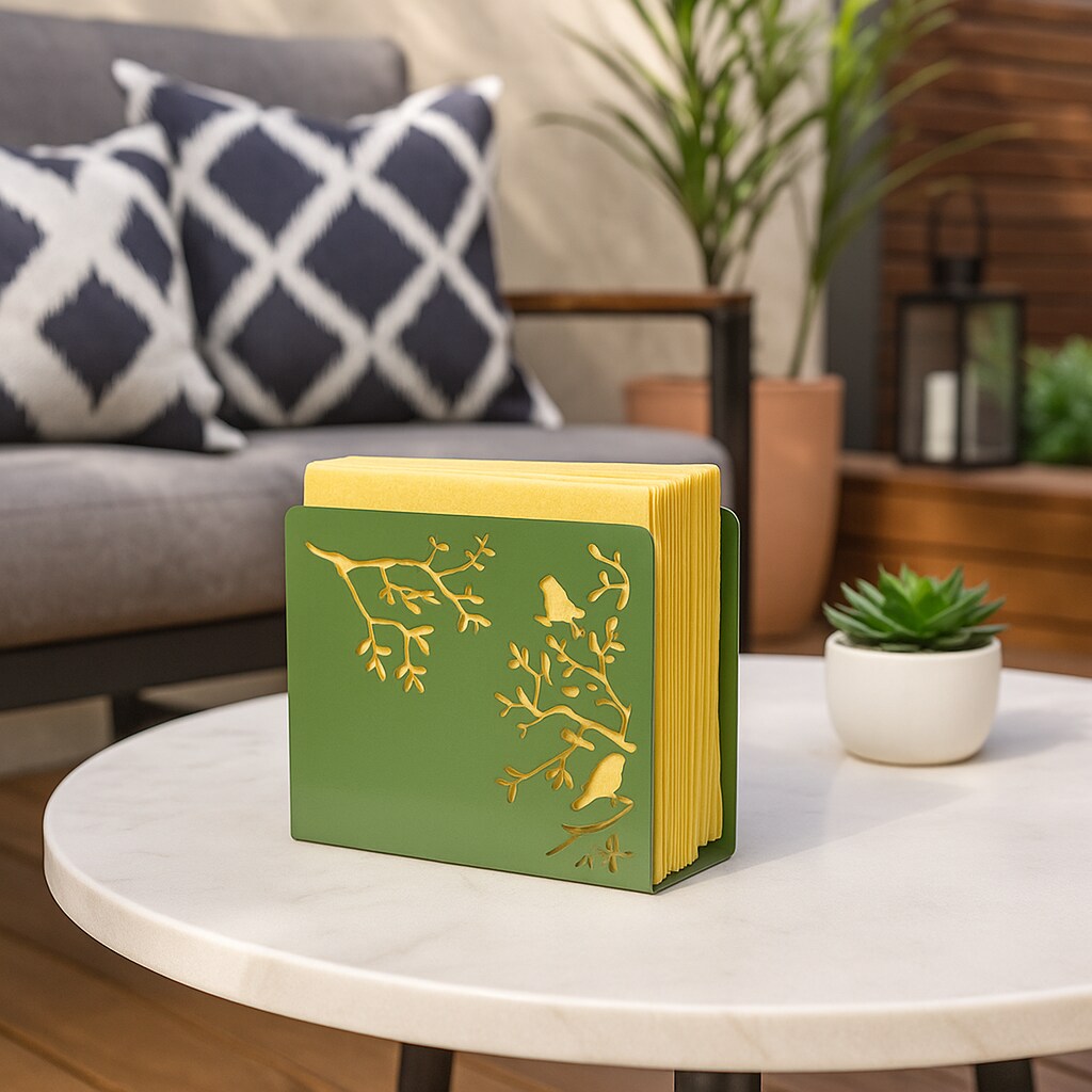 Mango Steam Songbird Tabletop Napkin & Letter Holder for Home, Kitchen, Restaurants