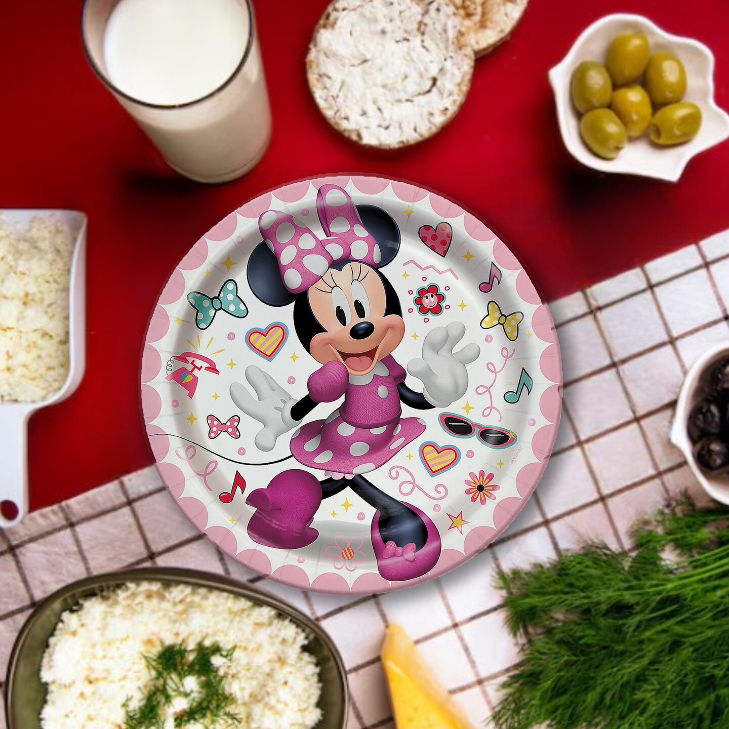 8 Count Minnie Mouse Party Paper Dessert Plates 7" Pink Birthday Party Supplies