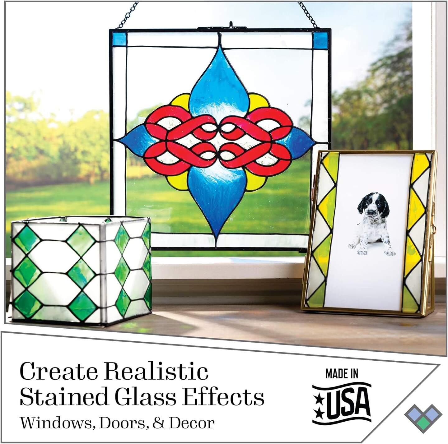 Basic Stained Kit, 6 Piece Glass Paint Set for DIY Arts and Crafts-1 Count (Pack of 1)