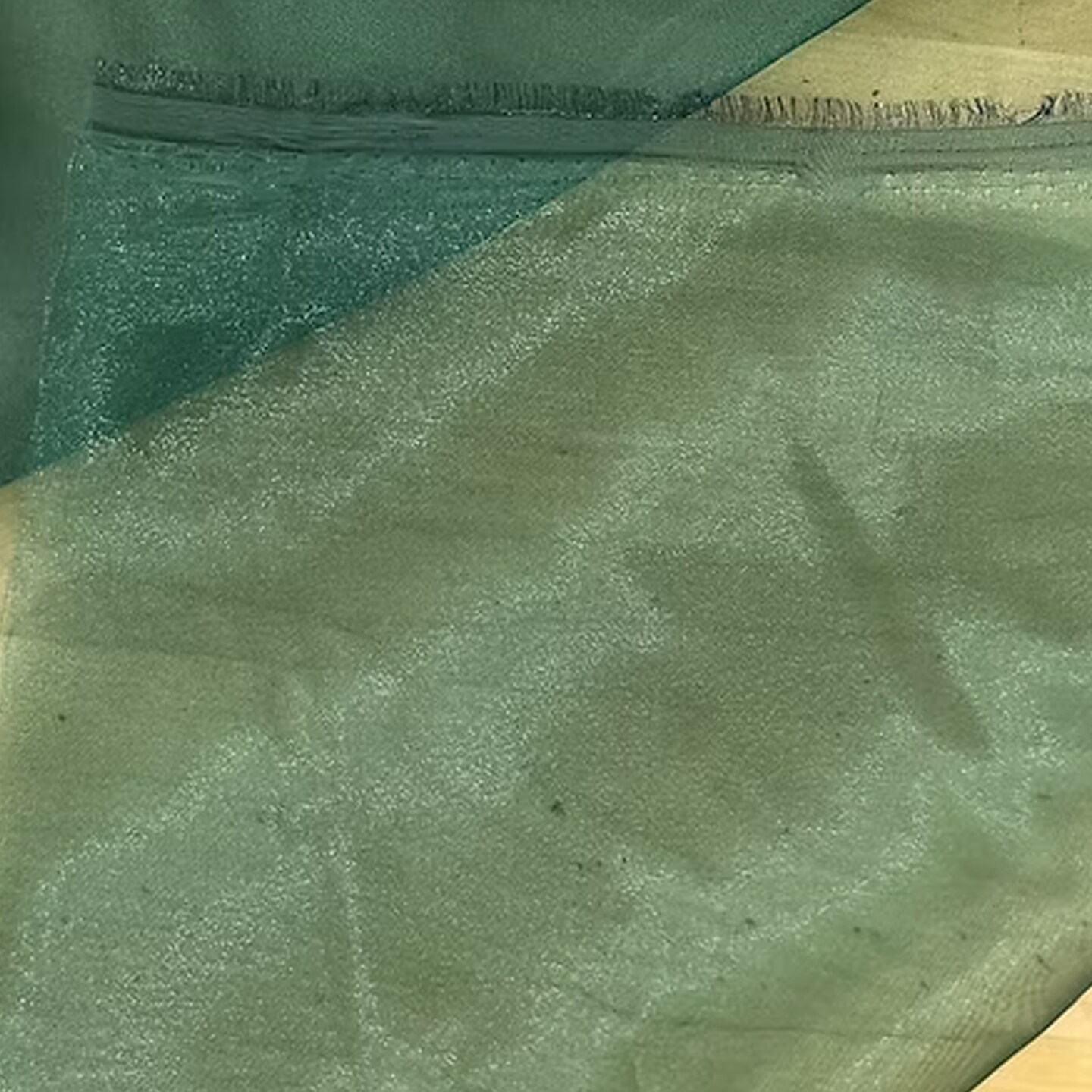 1 Yard Hunter Green Crystal Organza Fabric Sheer Shiny Lightweight Polyester 58/59 inches wide