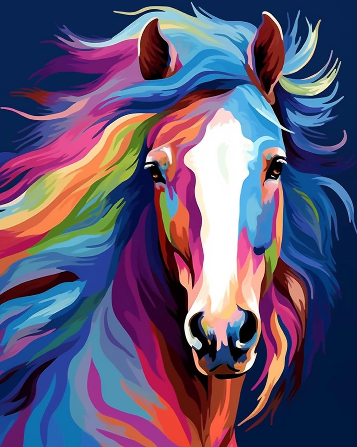 Horse Head Paint by Numbers DIY Acrylic Painting Kit for Kids & Adults Beginner