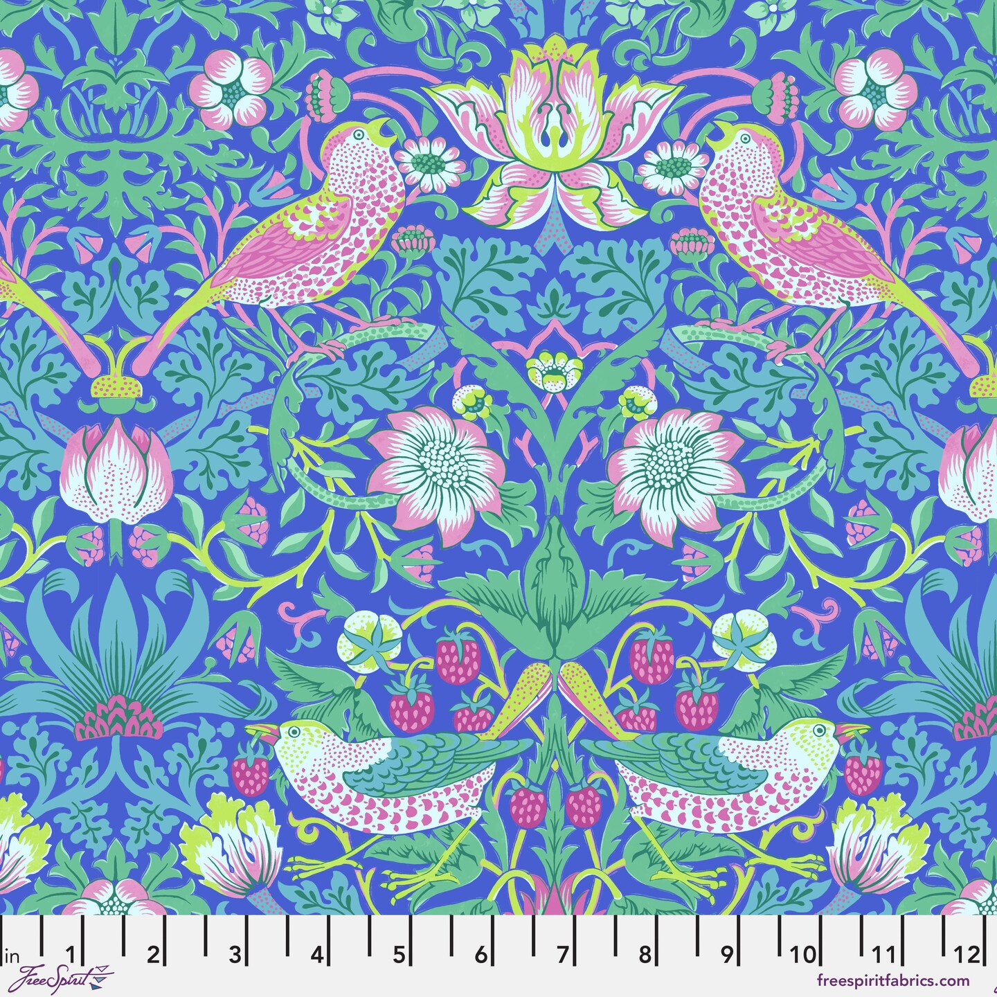 Strawberry Thief in Blue (pwkw013.blue) | Kaffe x Morris and Co. | The Original Morris & Co | Free Spirit