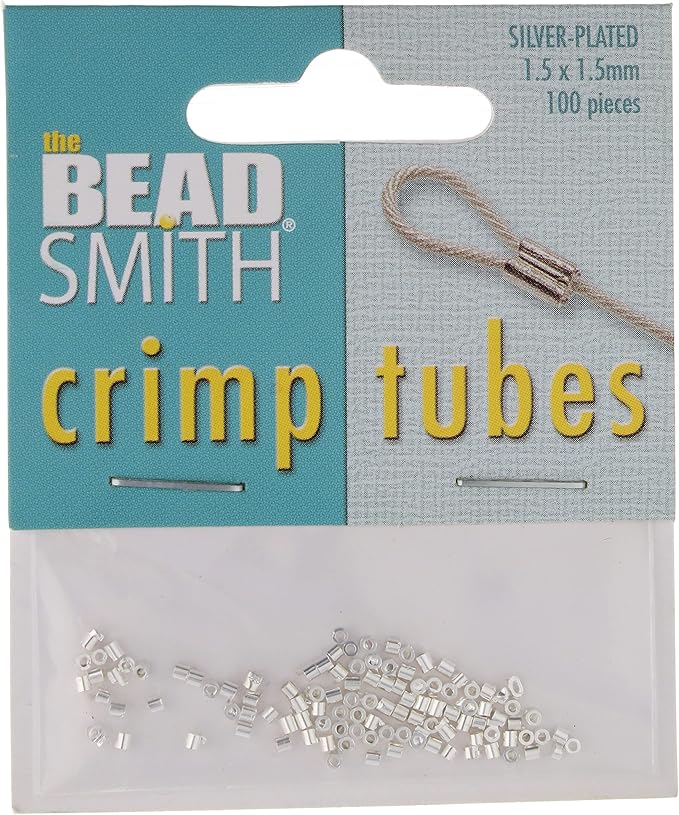 The Beadsmith Tube Crimp Beads, Gold Color, Uniform Cylindrical Shape, No Sharp Edges, Designed to Secure the Ends of Jewelry Stringing Wires and Cables