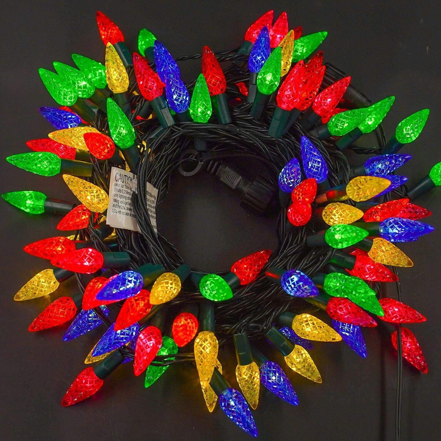 C6 Christmas String Lights, 100 LED 33ft Fairy Lights with 29V Safe Adaptor, Indoor Outdoor 8 Lighting Modes for Patio Xmas Tree Wedding Party Decor, Multicolor