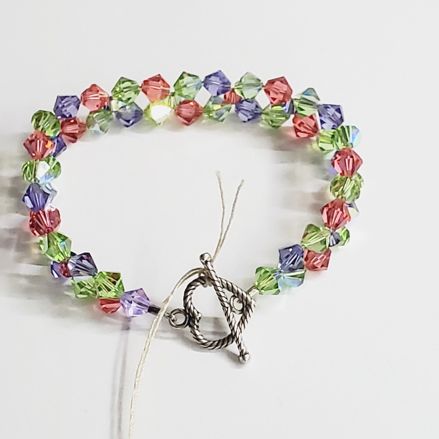 Happy Colors Swarovski Crystal Wire Woven green orange purple