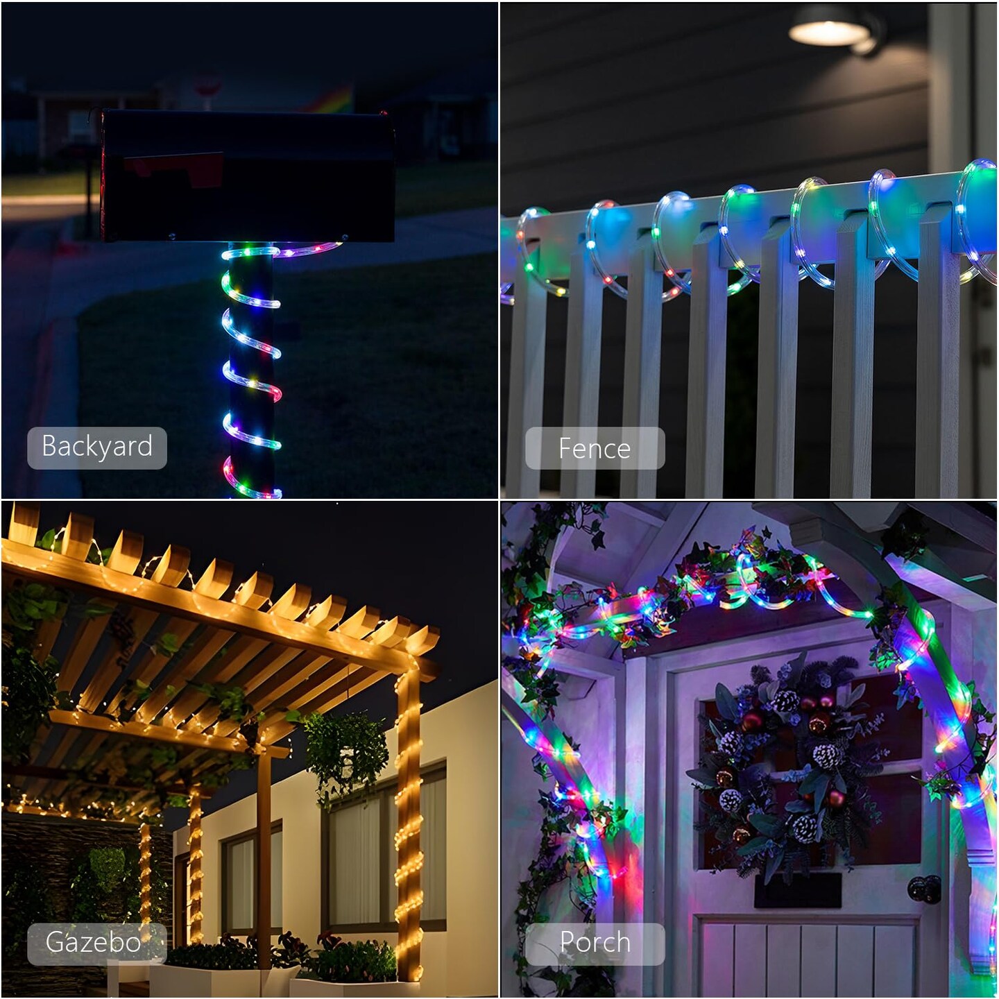 66 ft 200 LED Rope Lights Outdoor, Waterproof 16 Colors Changing String Lights Plug in with Remote Control Indoor Twinkle Fairy Lights for Bedroom Garden Party Halloween Christmas Decorations