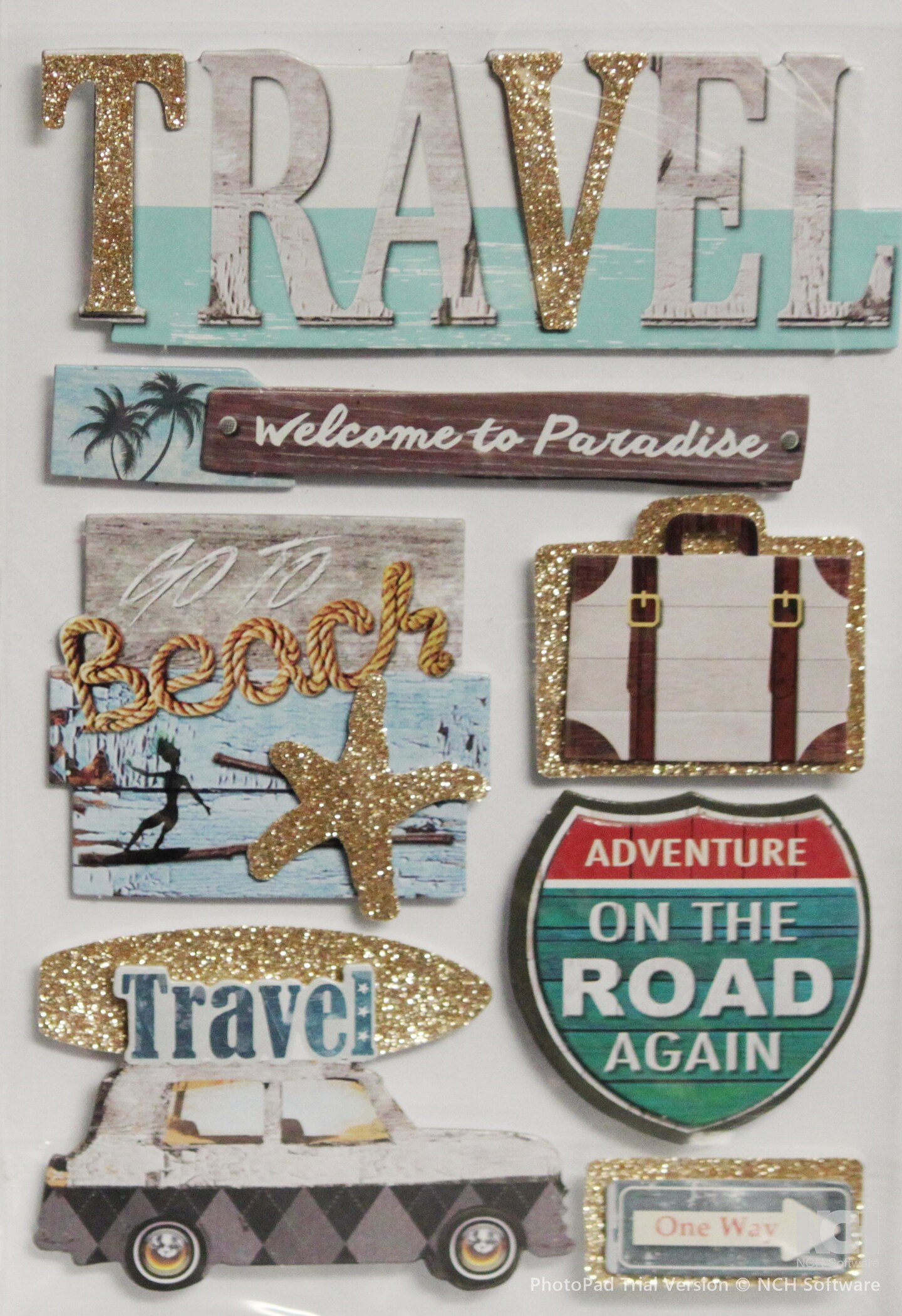 Designer Travel Dimensional Stickers