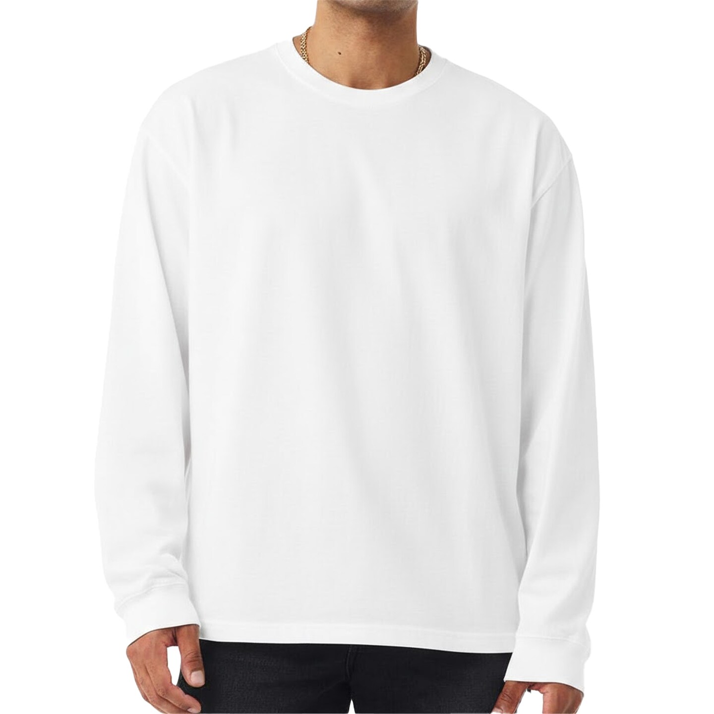 BELLA + CANVAS Blank Craft Heavyweight Long Sleeve Tee, Perfect for DIY Ribbed Cuffs T-Shirt