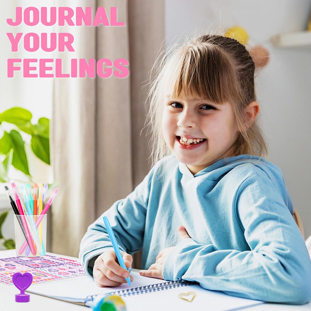Journal Kit for Girls - 200+PCS Teen Tween Girl Gifts Trendy Stuff, Stocking Stuffers, Scrapbook Supplies Stationery Set, Art Crafts Kit - Ideal Gifts for 8 9 10 11 12 13 14 Year Old Girl