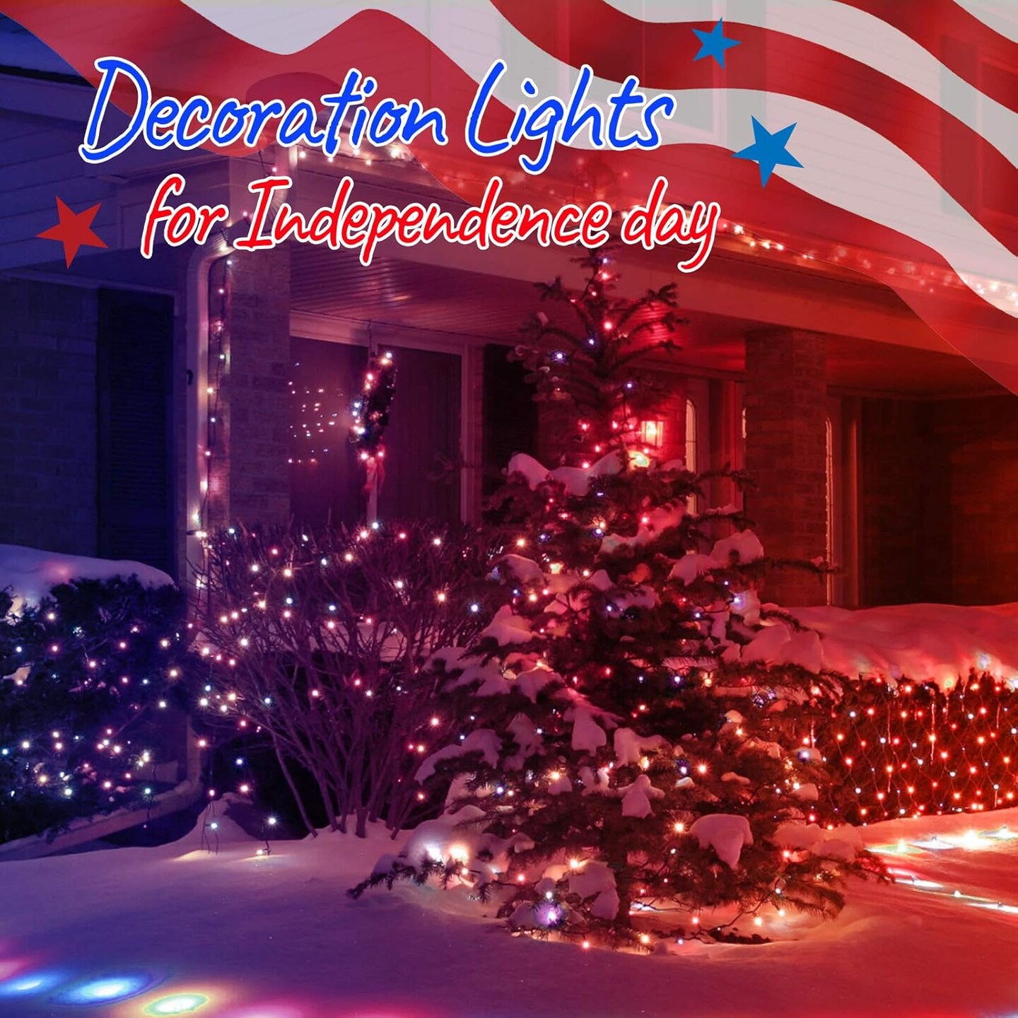 4th of July Decoration Patriotic Mini Lights - 100 Count 25 Feet