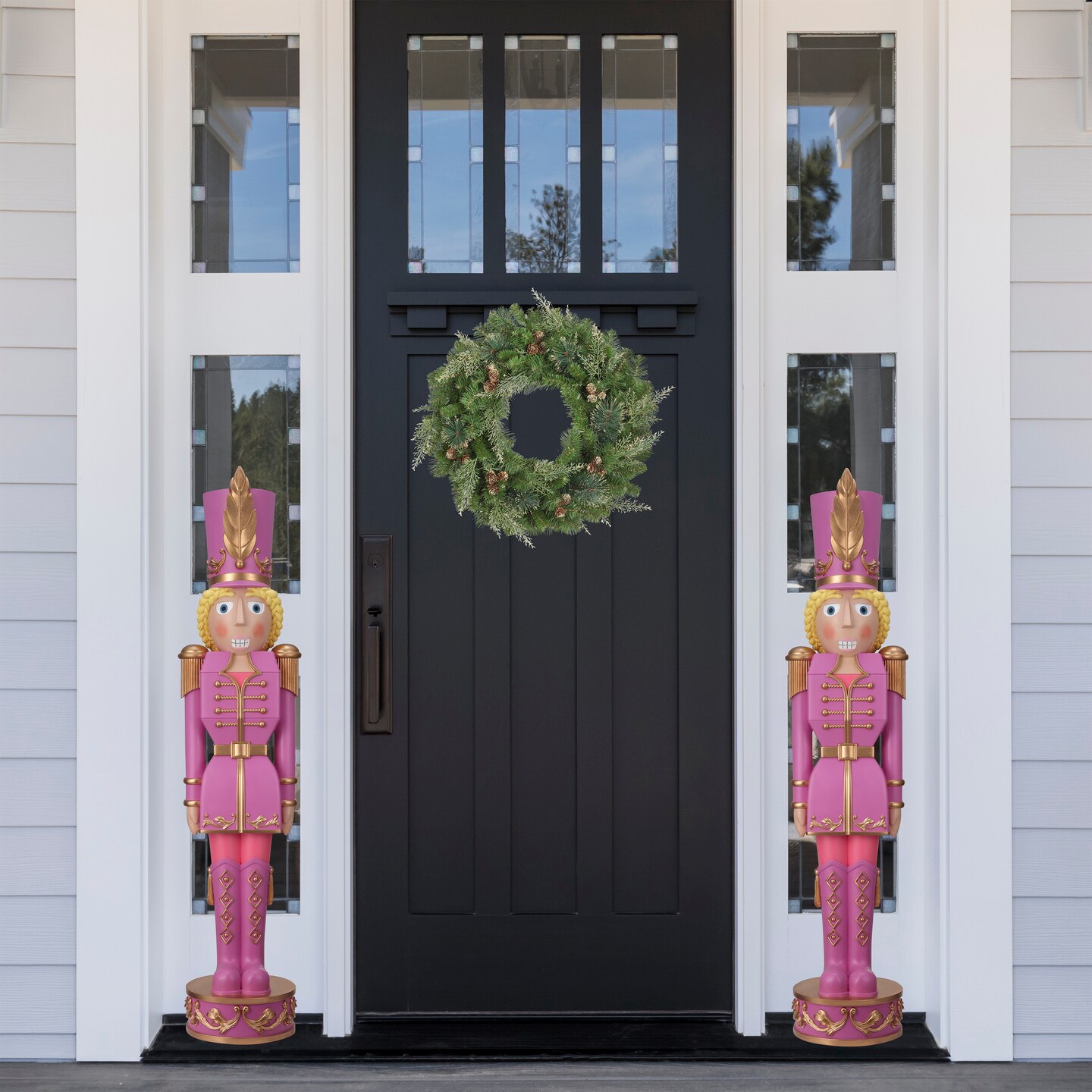 Haute Decor 48-INCH Tall Decorative Christmas Female Nutcracker -  Purple/Gold - Solid Resin Construction Large Christmas Nutcracker