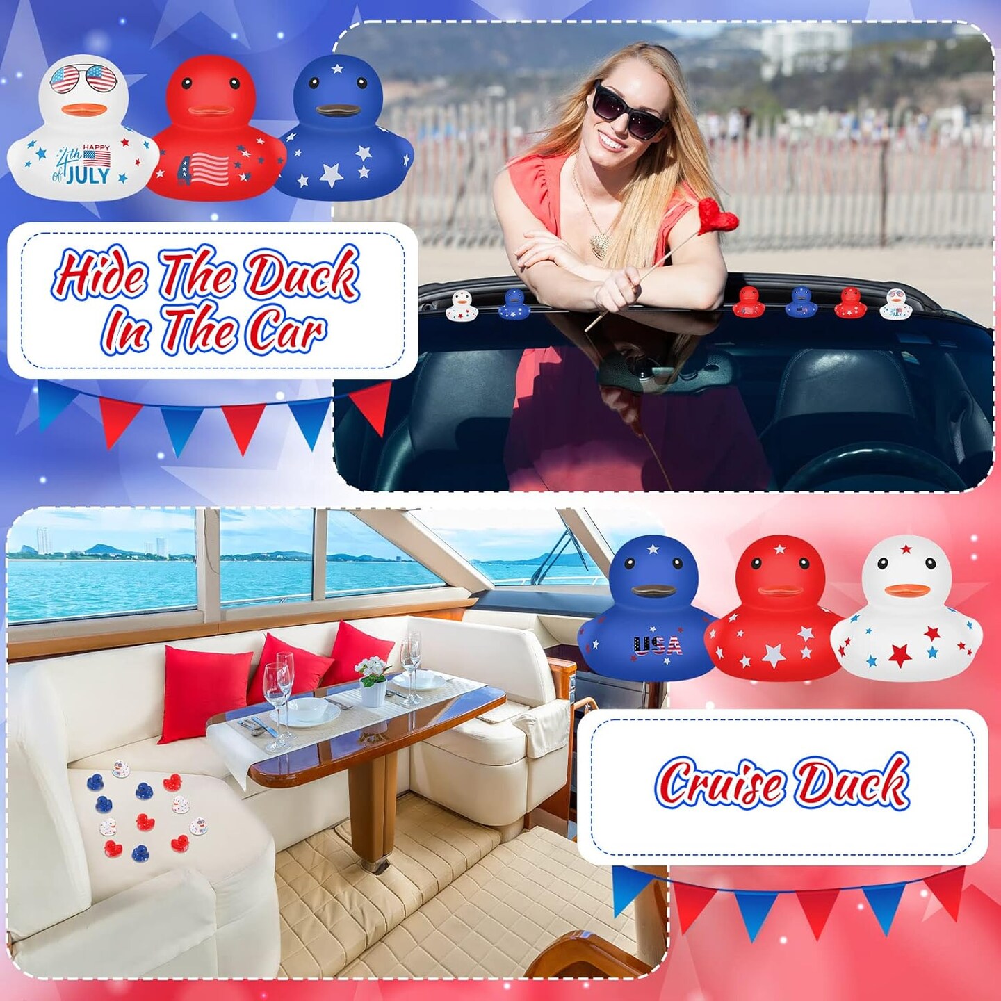 100 Pcs Patriotic Rubber Duck Bulk 1.96 Inch 4th of July 250th Anniversary Rubber Duck Independence Day 1776-2026 American Flag Ducky for Memorial Day Birthday Adult Pool (Classic)