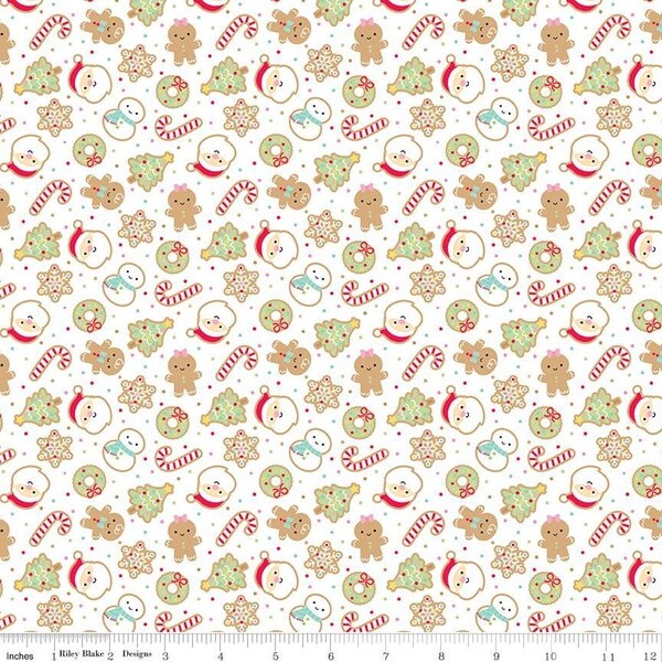 Sugar Cookies in White (c16441-white) | Gingerbread Kisses | Doodlebug Designs | Riley Blake