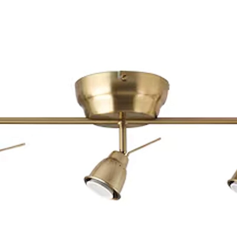 Brass Ceiling Track with 5 Adjustable Spots