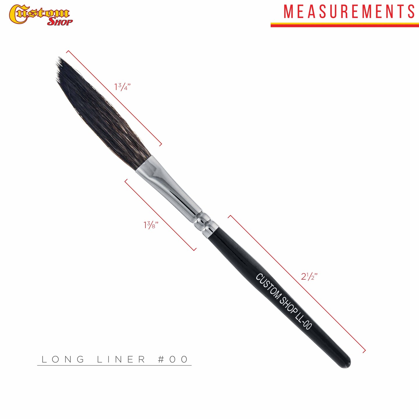 Custom Shop LL-00 Long-Liner Brush #00 - 2 1/4&#x22; Squirrel Hair and Nylon Wool (Pack of 2)