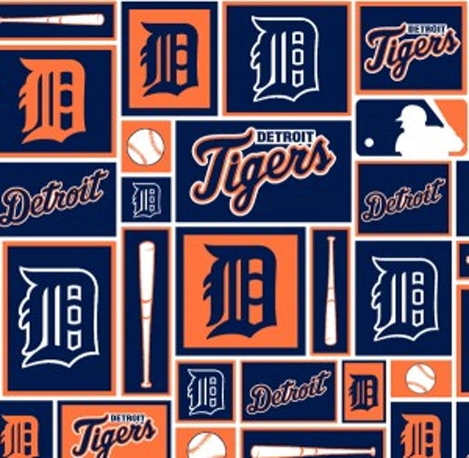 Licensed MLB Detroit Tigers Block Cotton 6660-B Fabric by the Yard