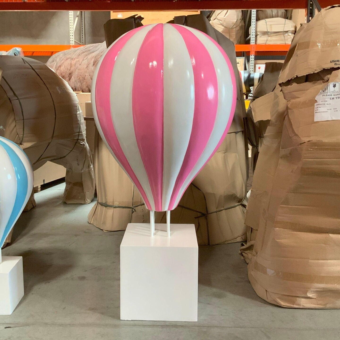 Large Pink Hot Air Balloon Over Sized Statue