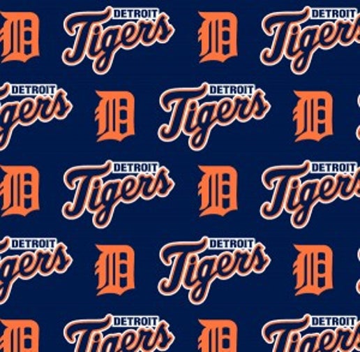Licensed MLB Detroit Tigers Navy/Orange Cotton 6640-B Fabric by the Yard