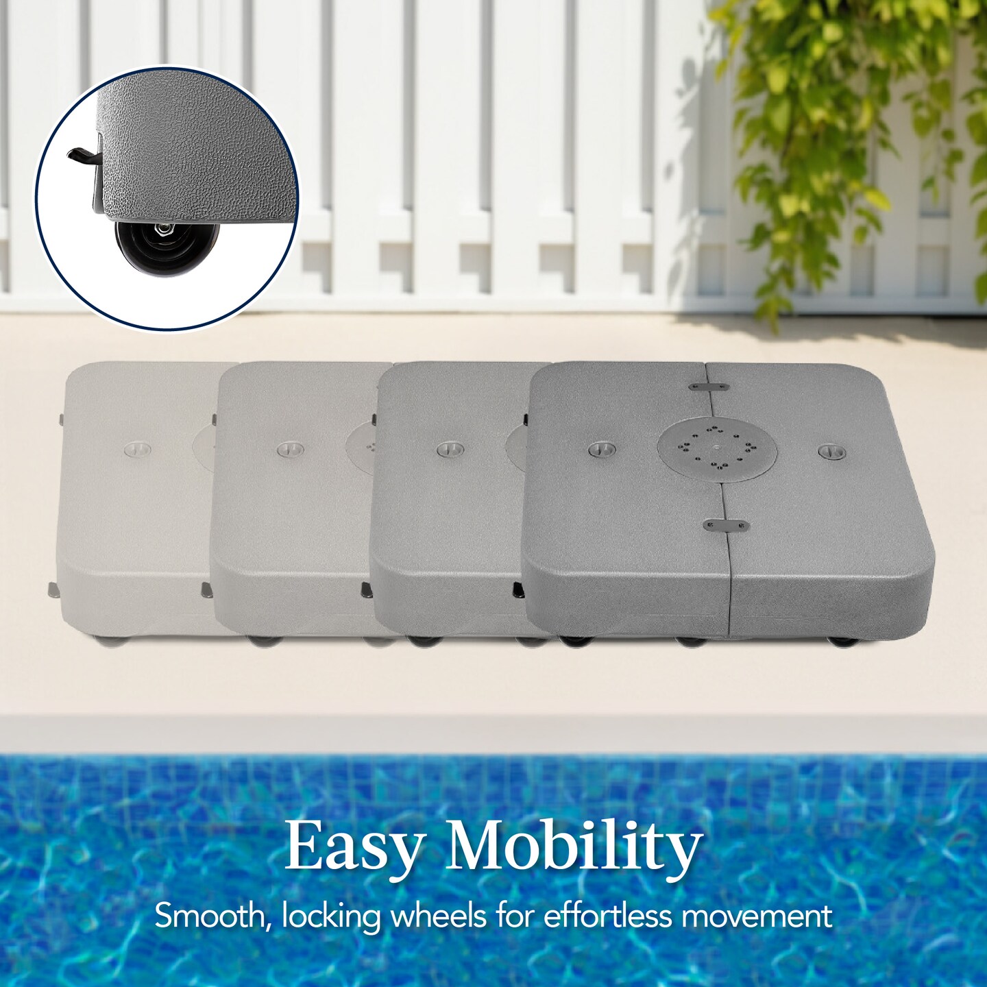 Best Choice Products Heavy-Duty Outdoor Cantilever Base Stand w/ Wheels, Locks, Fillable 330lb Capacity