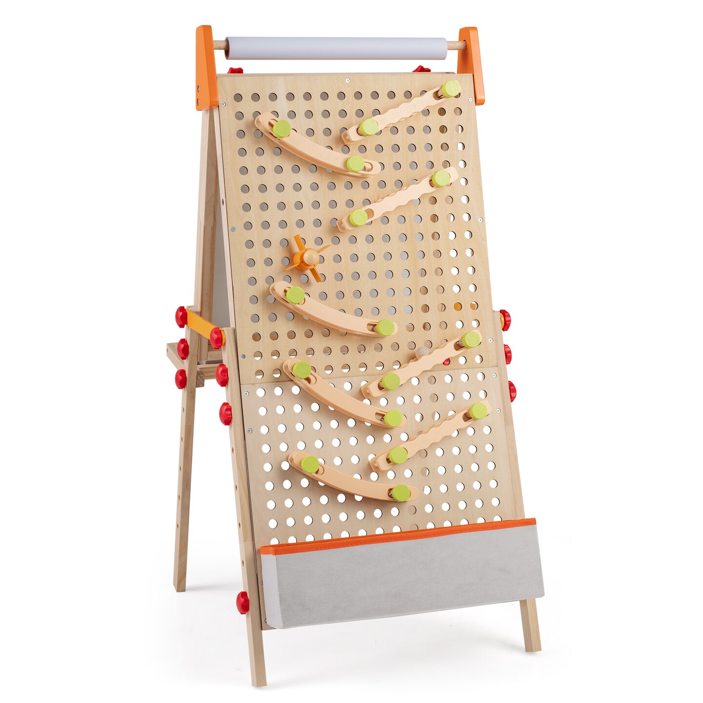 Fold-able 4-in-1 Kids Art Easel with Double Sides, Paper Roll, and Tray