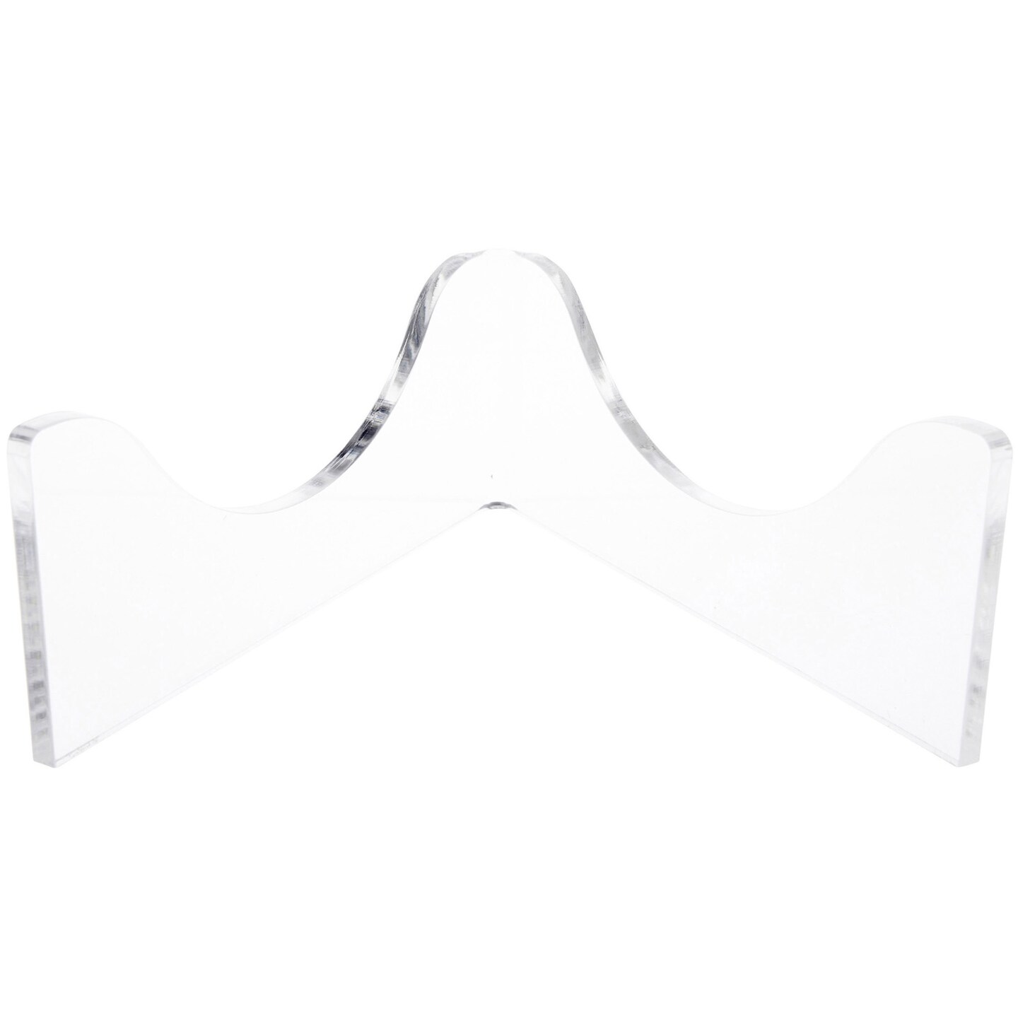 Plymor Clear Acrylic Low-Profile Curved Display Easel for Geode, Mineral or Crystal Cluster, 2.875" H x 7.75" W x 7.25" D