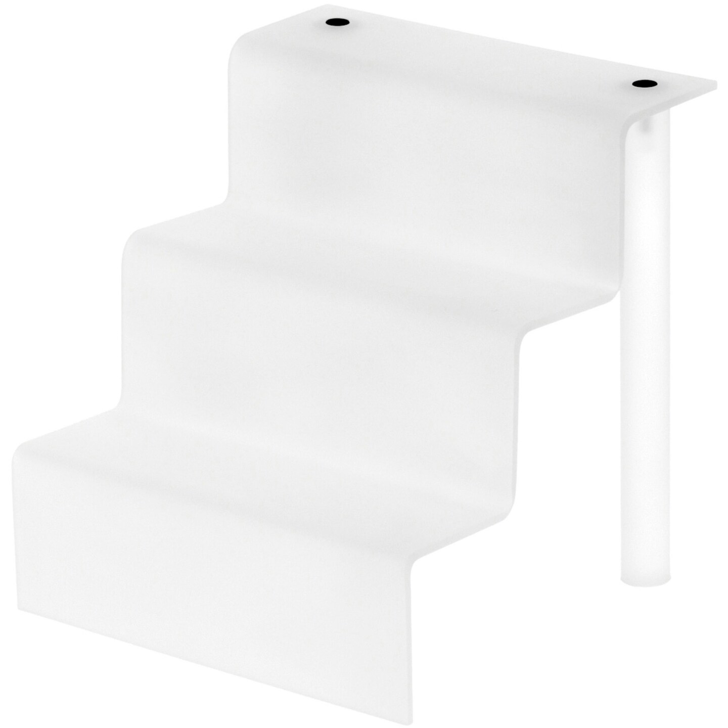 Plymor Frosted Acrylic 3-Step Display Stairs, 6.25" H x 6" W x 6.5" D