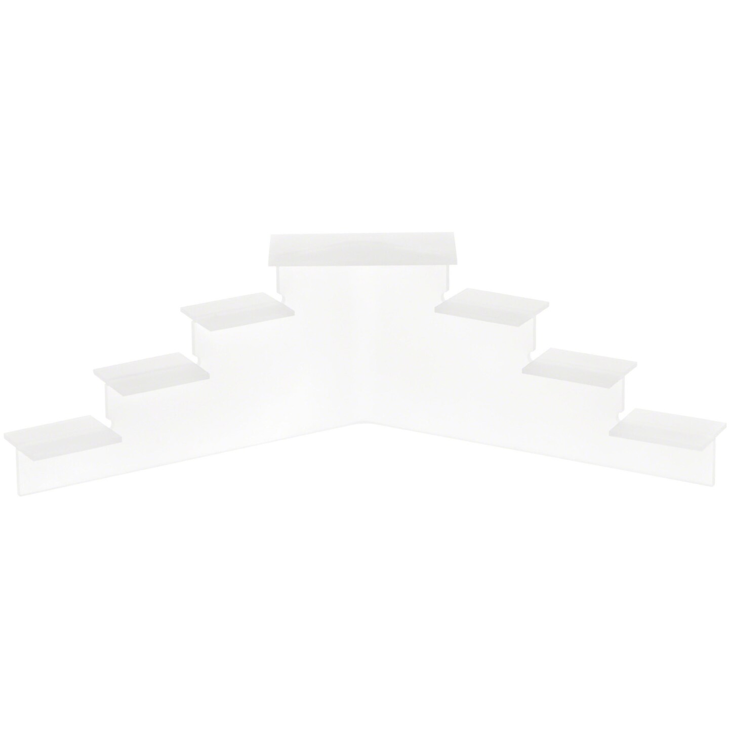 Plymor Frosted Acrylic 7-Item Mini Display Stairs, 4.125" H x 14.75" W x 6" D