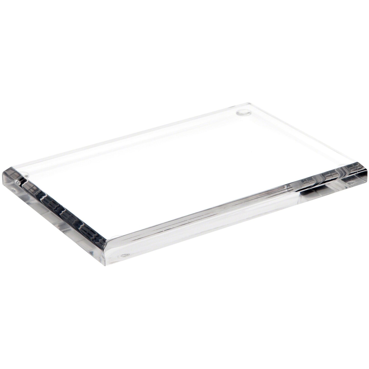 Plymor Clear Acrylic Rectangular Beveled Display Base, 6" W x 4" D x 0.5" H